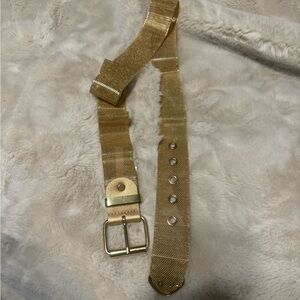 Gold Mesh Belt with Buckle